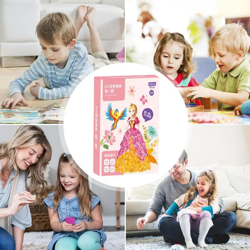 Prinses Aankleden Poke Boek Kids Kunsteducatie Boek Poke Craft Kit Meisjes Verkleedboek Diy Poke Leuke Prinses Dress Up Ambachten Kit