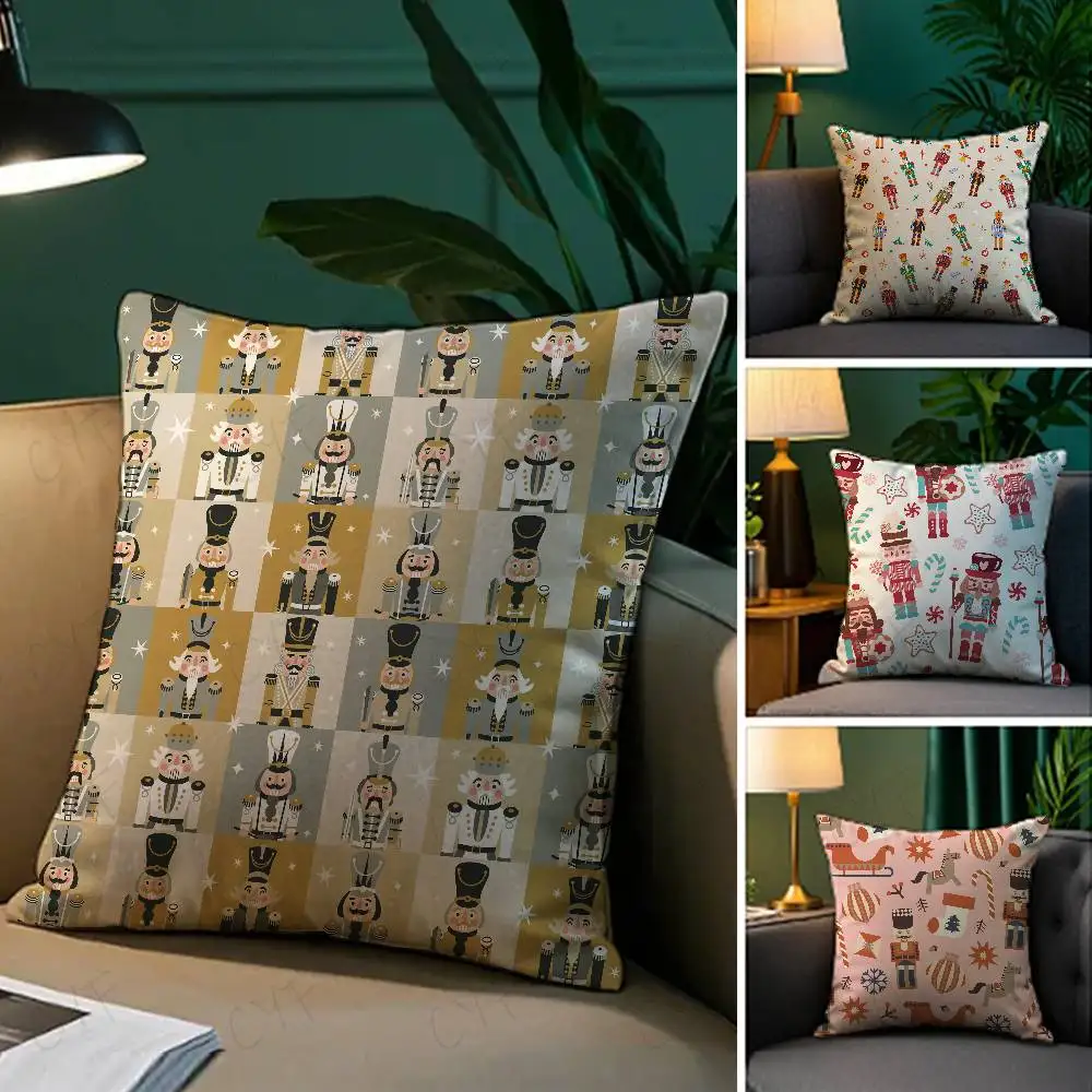 

Nordic Nutcracker Soldier Toy Pillow Case Custom Printed Brushed Fleece Pillow, Baby Skin-Touch, Eco-Friendly Dye-Sublimation Cu