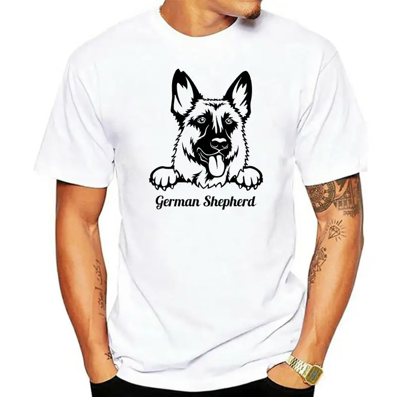 German Shepherd T-Shirt Mens Dog Lover Gift Present Shephard Loose Size Top Tee Shirt