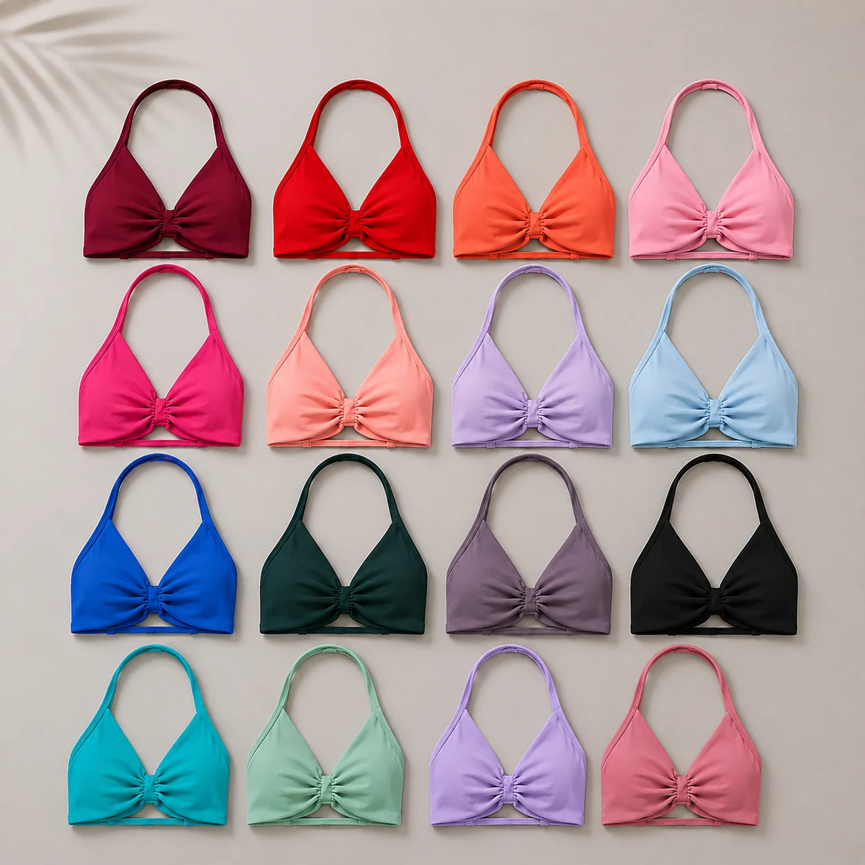 Seamless Yoga Bra for Women Halter Neck Bow Detail Padded Sports Bra Soft Elastic Gym Workout Bralette Top