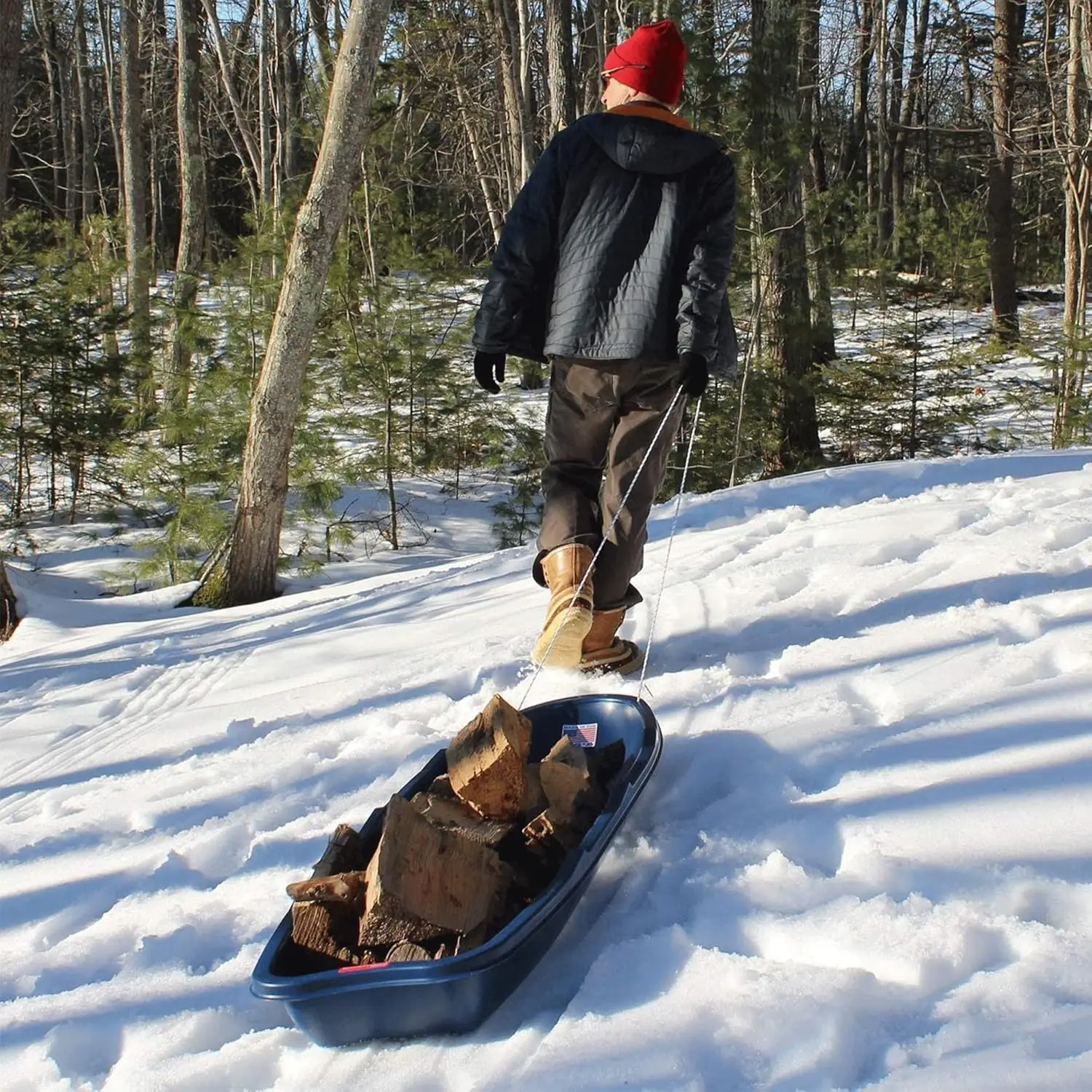 Picture 3: Unpowered Sit-On Snow Sled Cart for Kids & Adults, Durable Snow Play Equipment for Ski Resorts