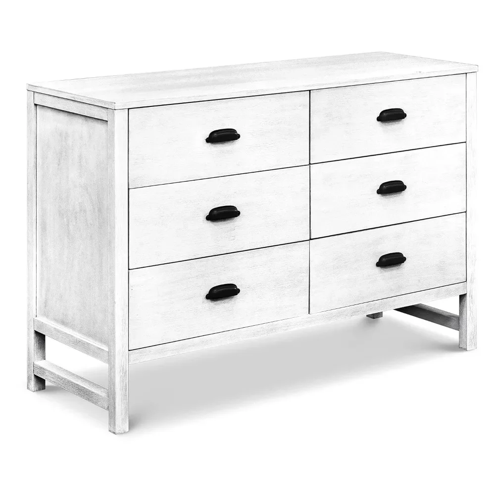 

%a Dressing Table Fairway 6-Drawer Double Dresser in Cottage White Bedroom Furniture