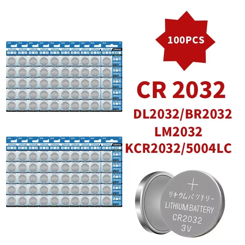 

CR2032 3V 200mAh (10-100PCS) DL2032/ECR2032 Battery for Watches Toys Calculators Car Key Fobs Remote Controls Medical Devices