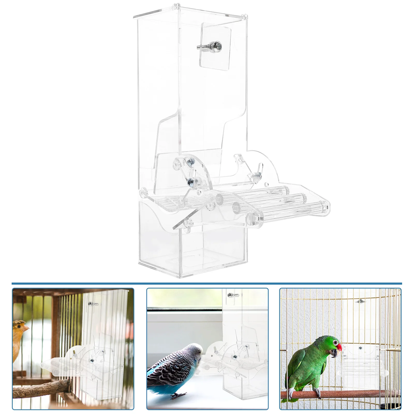 Comedero para pájaros, comederos automáticos, contenedor de comida para pájaros, comederos para palomas, loros, mascotas, dispositivos de alimentación para pájaros