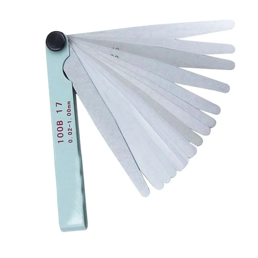 Feeler Tools Feeler Gauge 0.02 To 1mm 10cm/4inch 17 Blades Carbon Steel Measure Tool Metric Filler Woodworking Tools