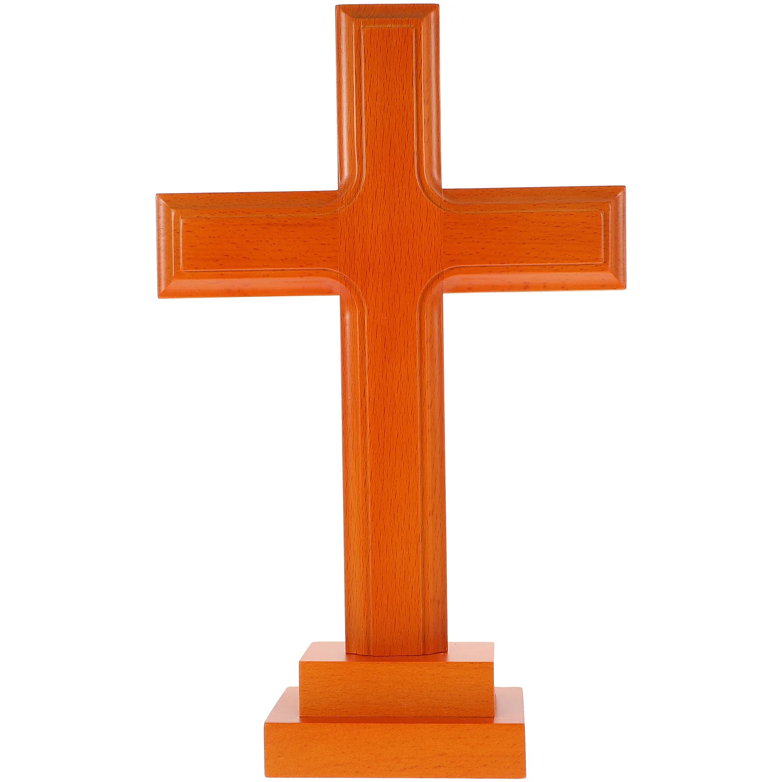

Wooden Cross Desktop Ornament Natural Wood Craft For Home Office Decoration Festival Party Decor Cross Shaped Adornment