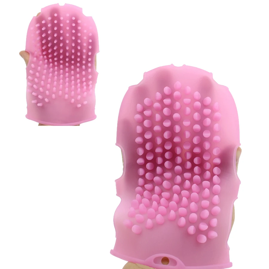 Massage-Handschuh, Silikon-Badebürste, Hautreinigungs-Silikonbürsten, Duschhandschuhe, Bade-Peeling-Entferner, Körperpeeling, Duschbecken für die Gartenhütte, Tee-Set, Duschbecken für die Gartenhütte, Tee-Set, Duschbecken für die Gartenhütte