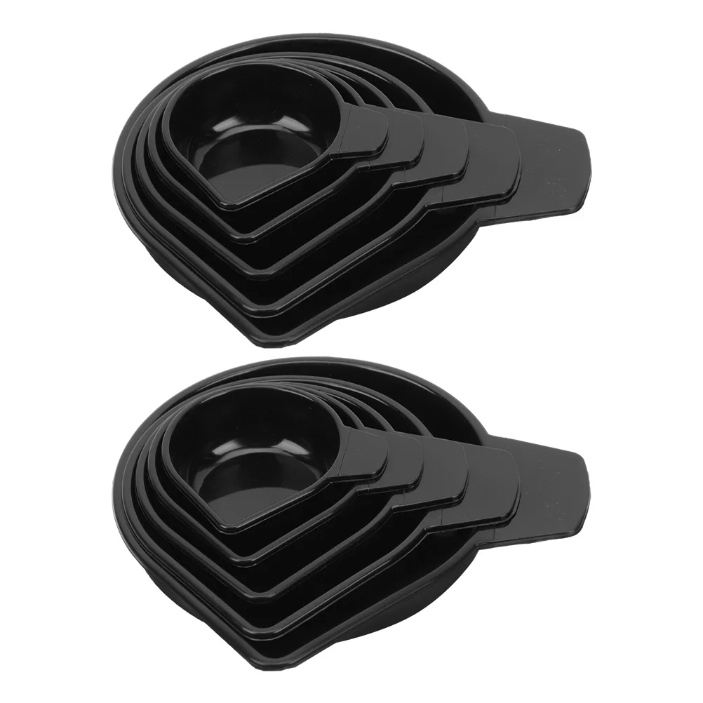 

10 Pcs Digital Scale Electronic Weighing Disc Pan Boats Lab Stainless Steel Kitchen Weight Black Dish