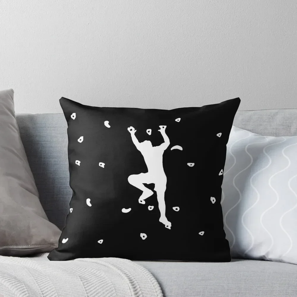 

Mann climbing or bouldering on climbing wall Throw Pillow christmas pillowcases Christmas Pillowcase Decorative Cushion pillow
