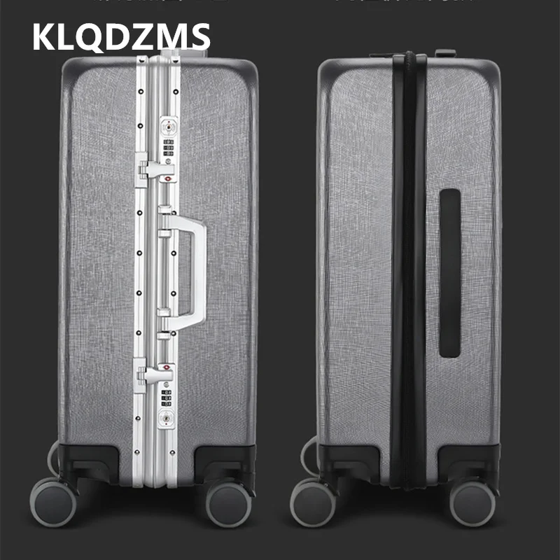 KLQDZMS Men's Suitcase Aluminum Frame Boarding Box 20