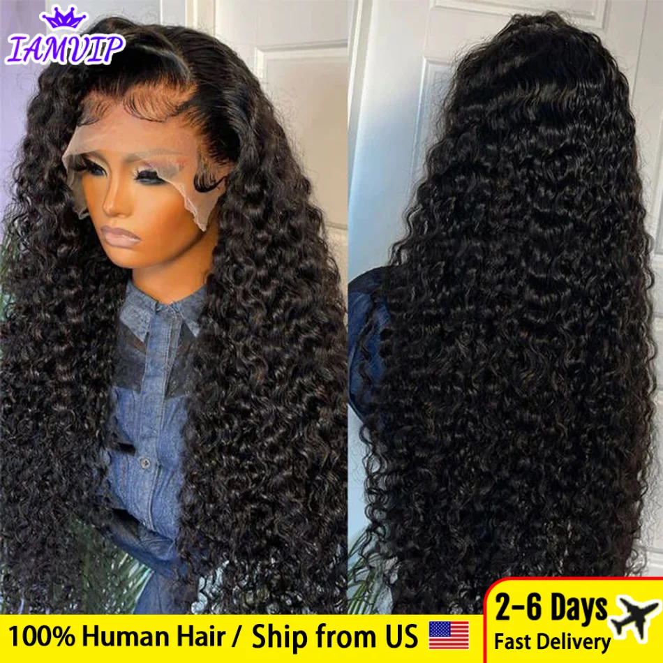 

Hd Transparent Deep Wave Frontal Wig 13x6 Hd Lace Curly Lace Front Human Hair Wigs For Women Wet And Wavy 4x4 Water Closure Wig