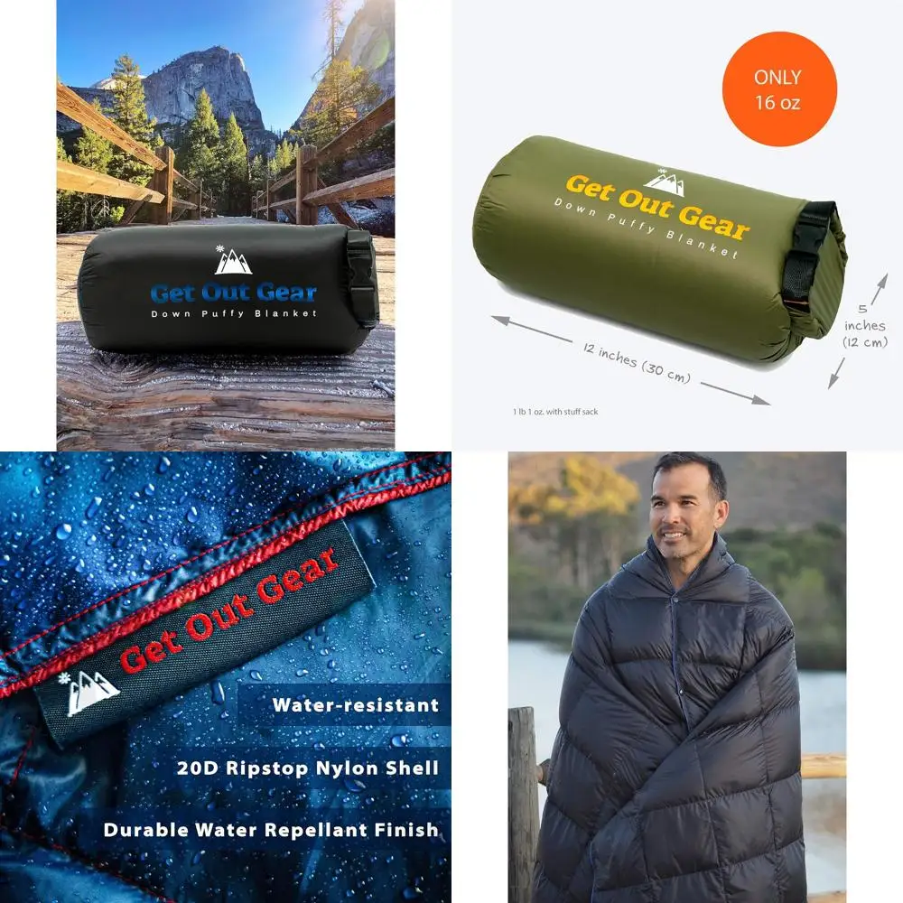 

Сверхлегкое, компактное пуховое одеяло — теплое, водоотталкивающее, идеально подходит для активного отдыха, путешествий, стадионов, пляжа и гамаков | 6