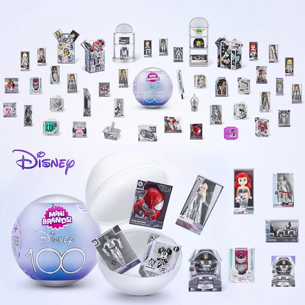 

Disney 100 Anniversary 5 Surprise Ball Mini Brands Limited Edition Platinum Collection Cartoon Mystery Capsule Toys Kids Gifts