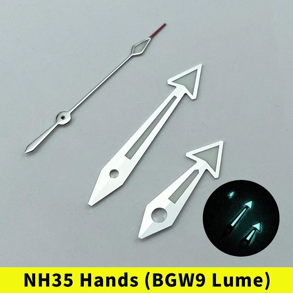 NH35 NH38 Silver Watch Hands Set NH36 Super BGW9 Lume SM 600M Ocean Planet Style for 33mm Dial