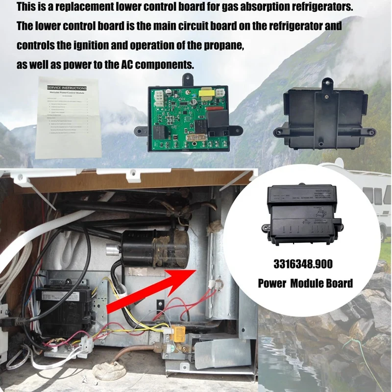 3316348.900 RV Refrigerator Power Module Board, Fridge Circuit/Control Board For Dometic DM2652 DM2662 DM2663 DM2852 Accessories