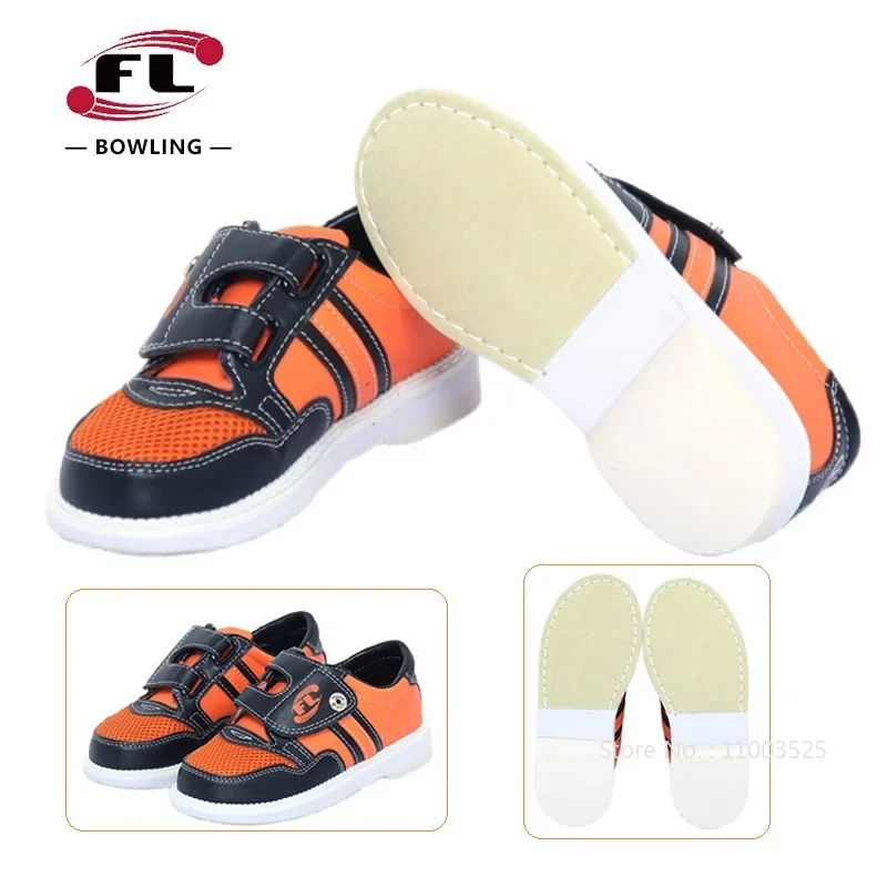 Children Bowling Shoes Boys Girls Anti-Skid Soft Sneakers Teenager PU Leather Breathable Sport Shoes Begginer Bowling Footwear