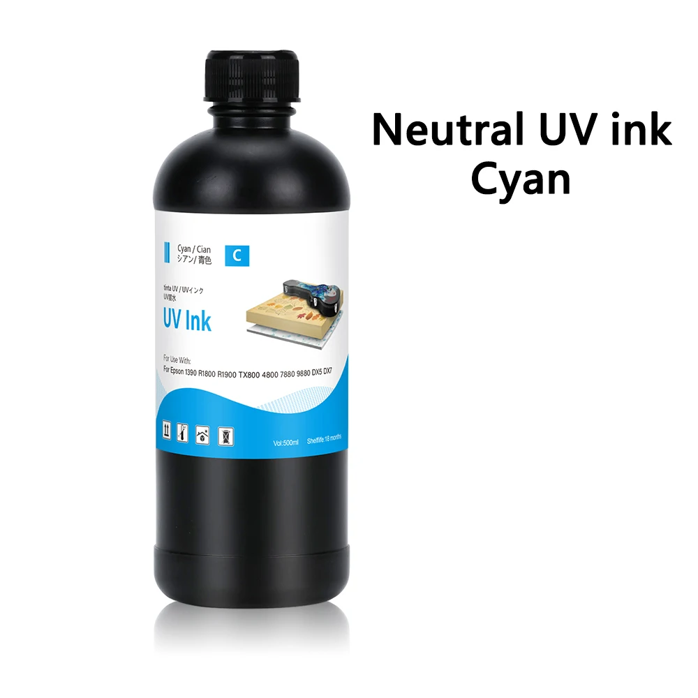 Winnerjet 500ML UV-Tinte für DX5 DX6 DX7 TX800 XP600 Druckköpfe für Epson 1390 L800 L1800 R1800 Drucker, Tinte für alle UV-Drucker 4