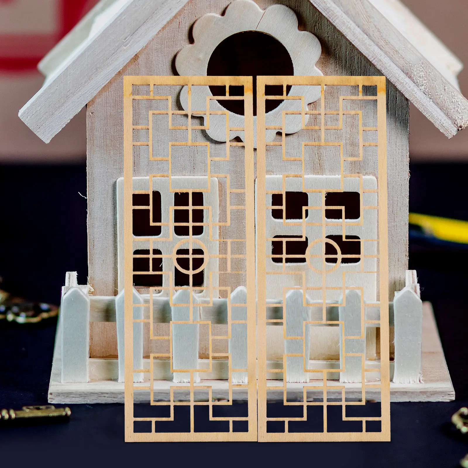 

Набор из 4 миниатюрных декоративных ширм для дома, аксессуары для микроландшафта, декоративная мебель для спальни и гостиной