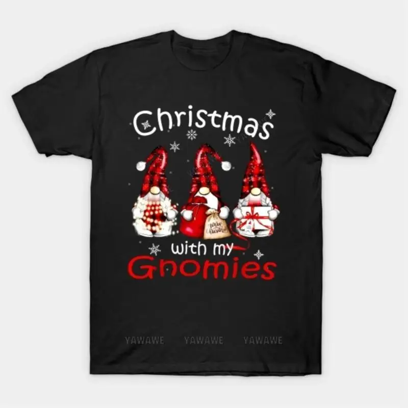 Adult tee tops teenager cotton tee shirt Christmas With My Gnomies T Shirt brand casual short sleeve for mens summer tshirt