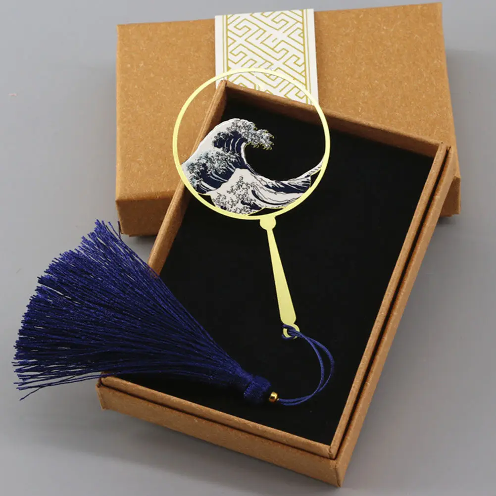 1Pcs Sea Wave Bookmark Creative Sea Wave Pattern Bookmark Graduation Gift Multipurpose Hanging Decor Panda Design