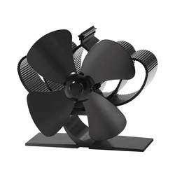 4 Blade Mini Fireplace Fan Heat Powered Stove Fan Log Wood Burner Eco Quiet Heater Winter Home Warm Efficient Heat Distribution