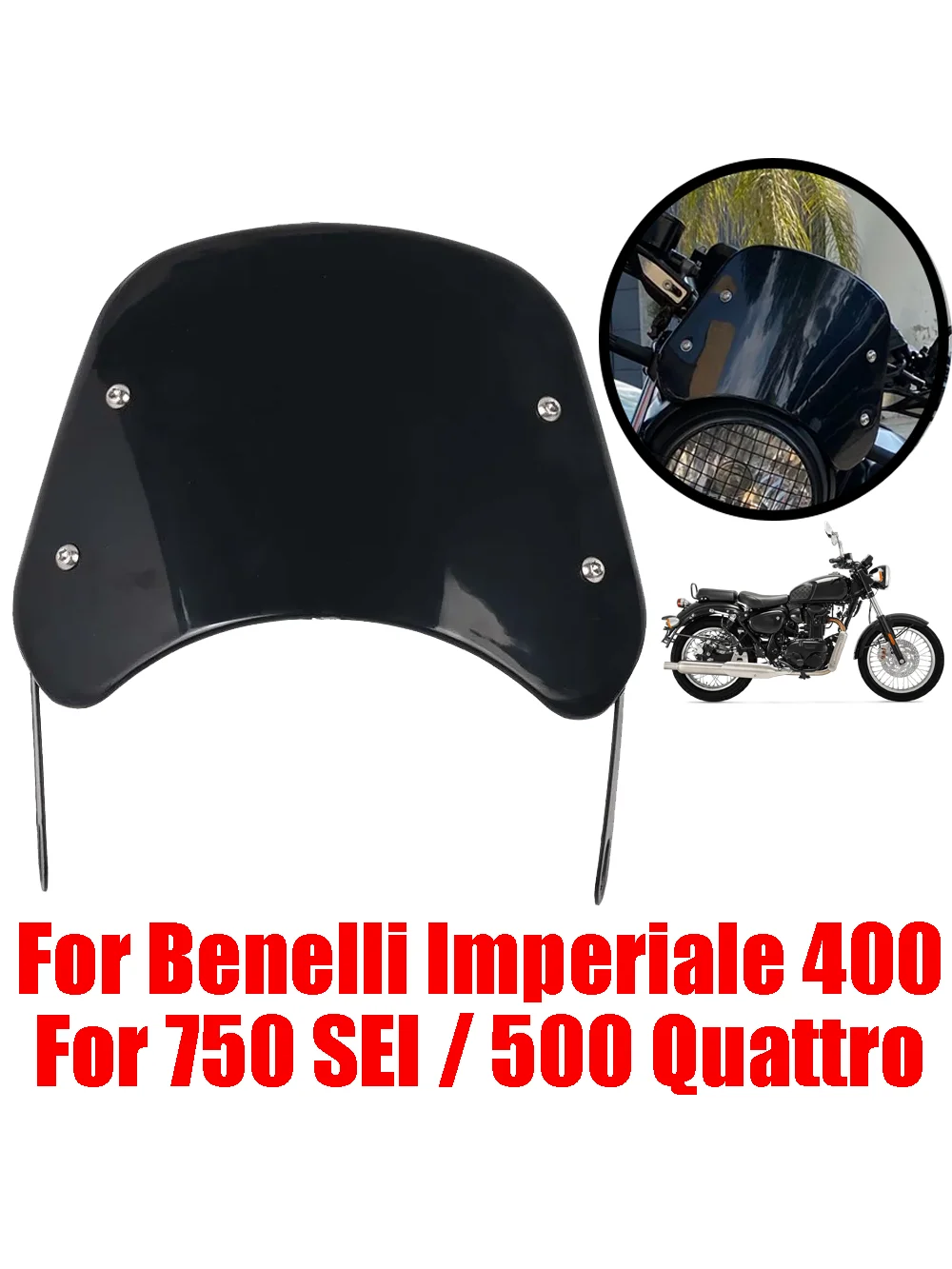 AliExpress NONE For Benelli Imperiale 400 750 SEI 500 Quattro Bike Accessories Retro Windscreen Windshield Wind Screen Deflector Cover Guard