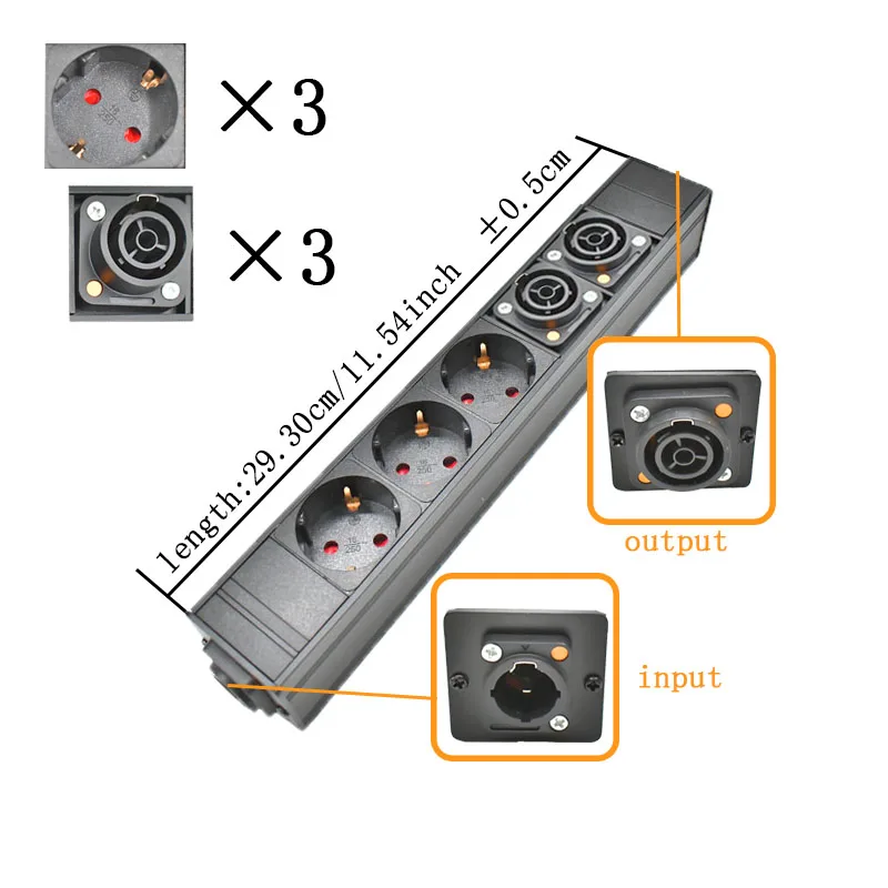NAC3FPX NAC3MPX EU PDU Stekkerdoos Schuko Powerlink box audio 3P luchtvaart EU-aansluiting 1-12AC