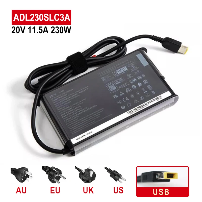 ADL230SCC3A 230W 20V 11.5A USB AC Adapter For Lenovo LEGION 5-15IMH05H 81Y6 THINKPAD T540P W540 P71 Y7000P Y900 P72 P73 Y910