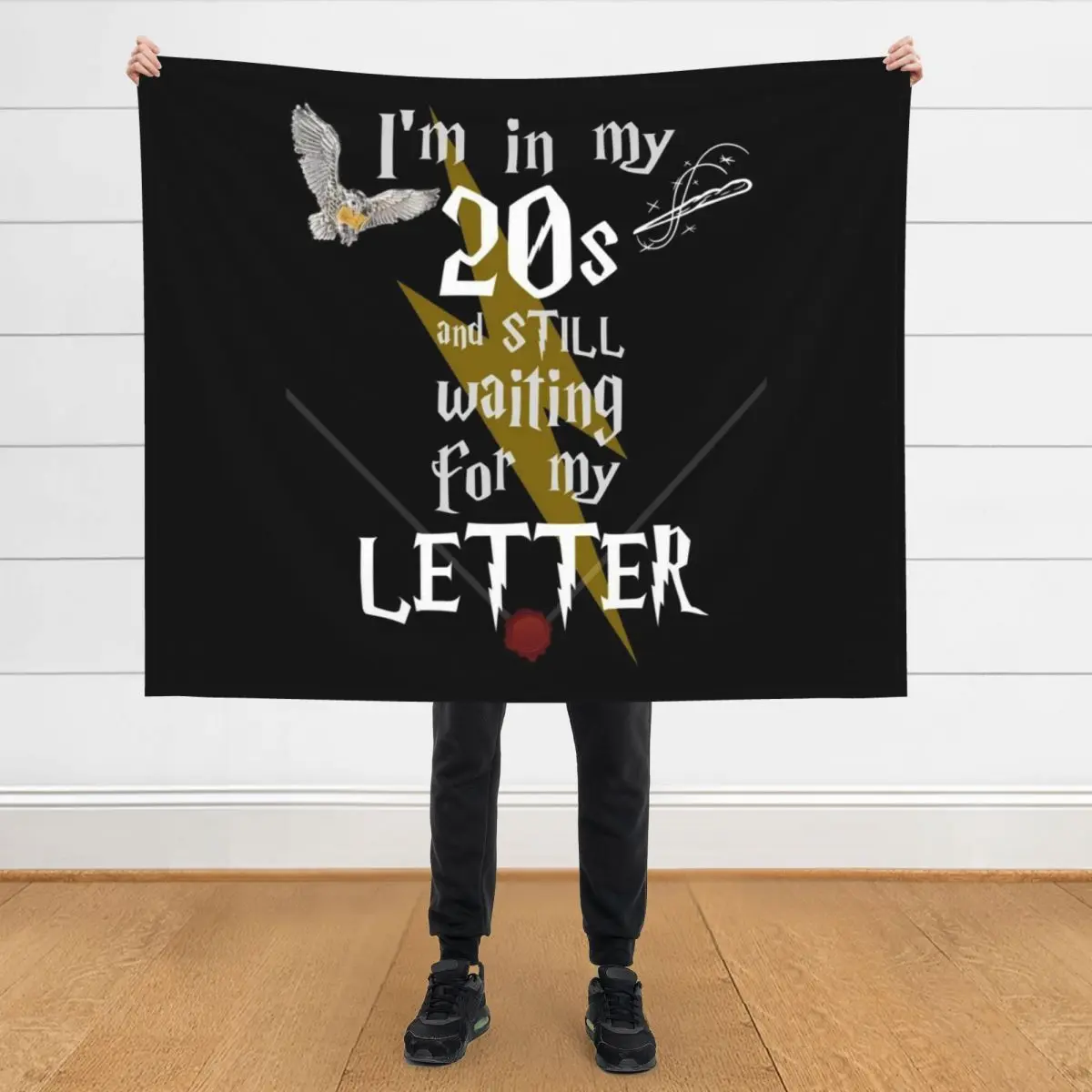 

In My 20s Waiting for Magic - White Text Throw Blanket Fashion Sofas warm winter Flannel Fabric Blankets