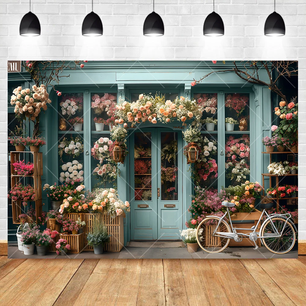 Flower Shop Store Photography Background Custom Floral Decor Banner Children Adults Birthday Portrait  Backdrop For Photo Studio