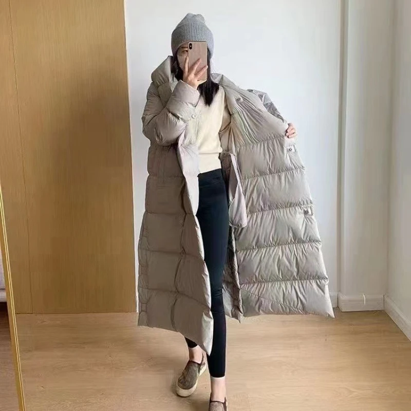 Women's Puffer Coats Winter New Outerwears Simple Casual Solid High-end Parker Windproof Thick Hooded Snow Women's Down Jacket