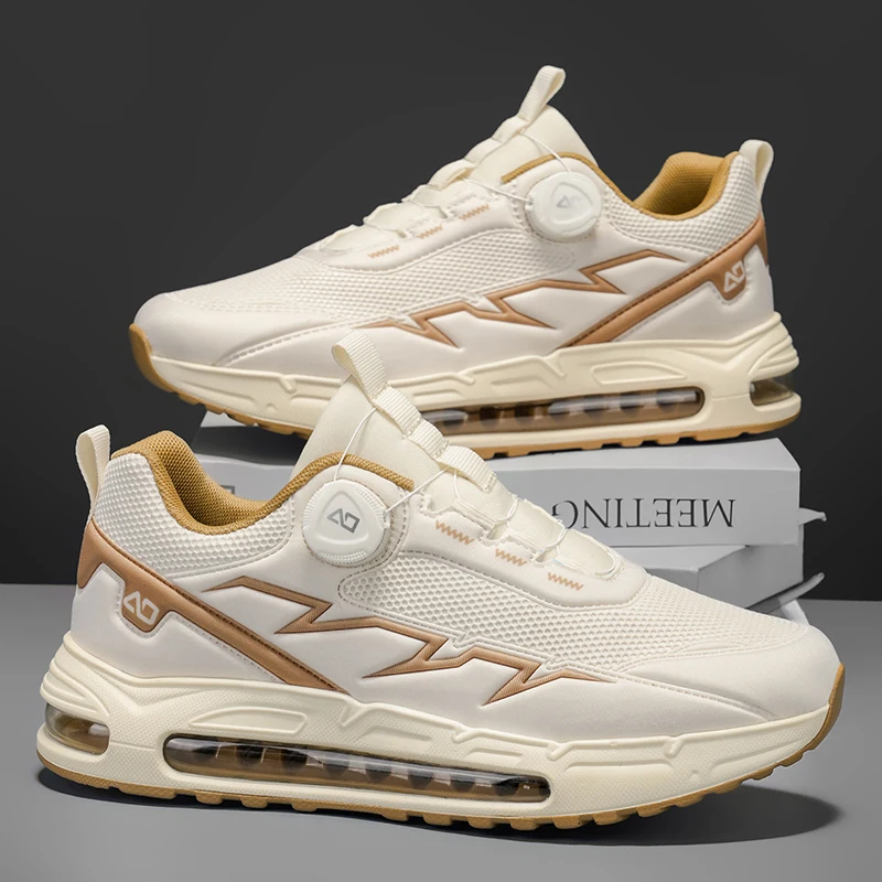 

Мужские кроссовки с вращающейся пряжкой, дышащая сетка, легкая прогулочная повседневная обувь, износостойкие противоскользящие тренировочные кроссовки