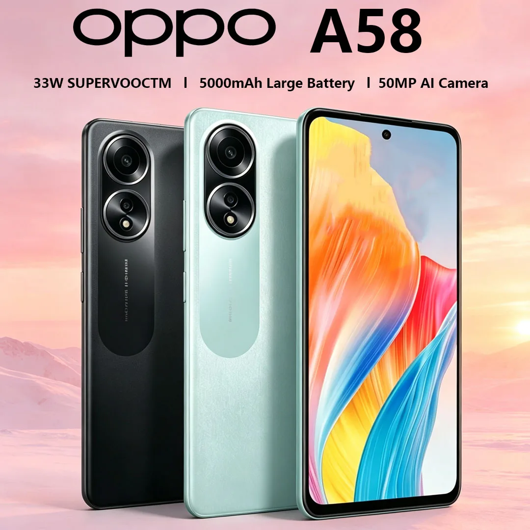 OPPO A58 5G Dual-SIM Unlocked Smartphone 6.72 inch Display 5000mAh Large Battery HD Camera Global Version Android Mobile Phone
