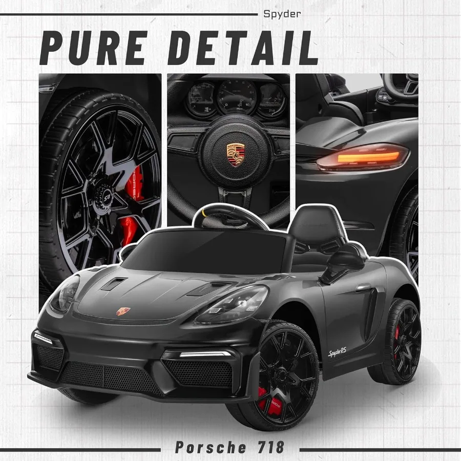 Gelicentieerde 12V elektrische auto voor kinderen, rit op speelgoed voor peuters, kinderrit op auto met afstandsbediening voor ouders, led-verlichting, te openen deuren, MP3