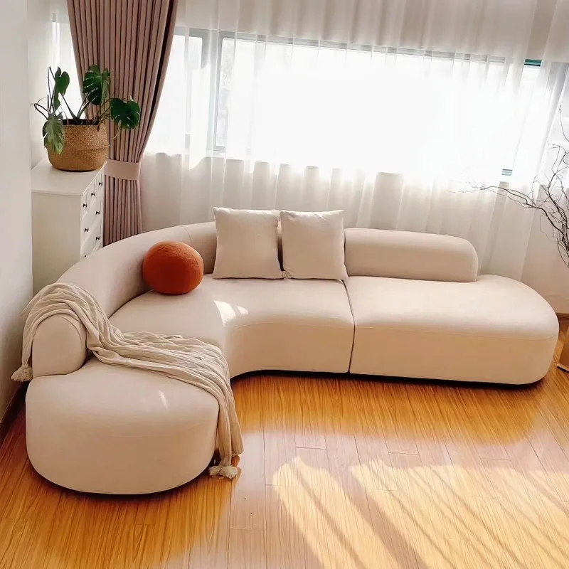 

Curved special-shaped corner sofa, lounge area, lobby, reception area, meeting guests for negotiation, beauty salon hotel