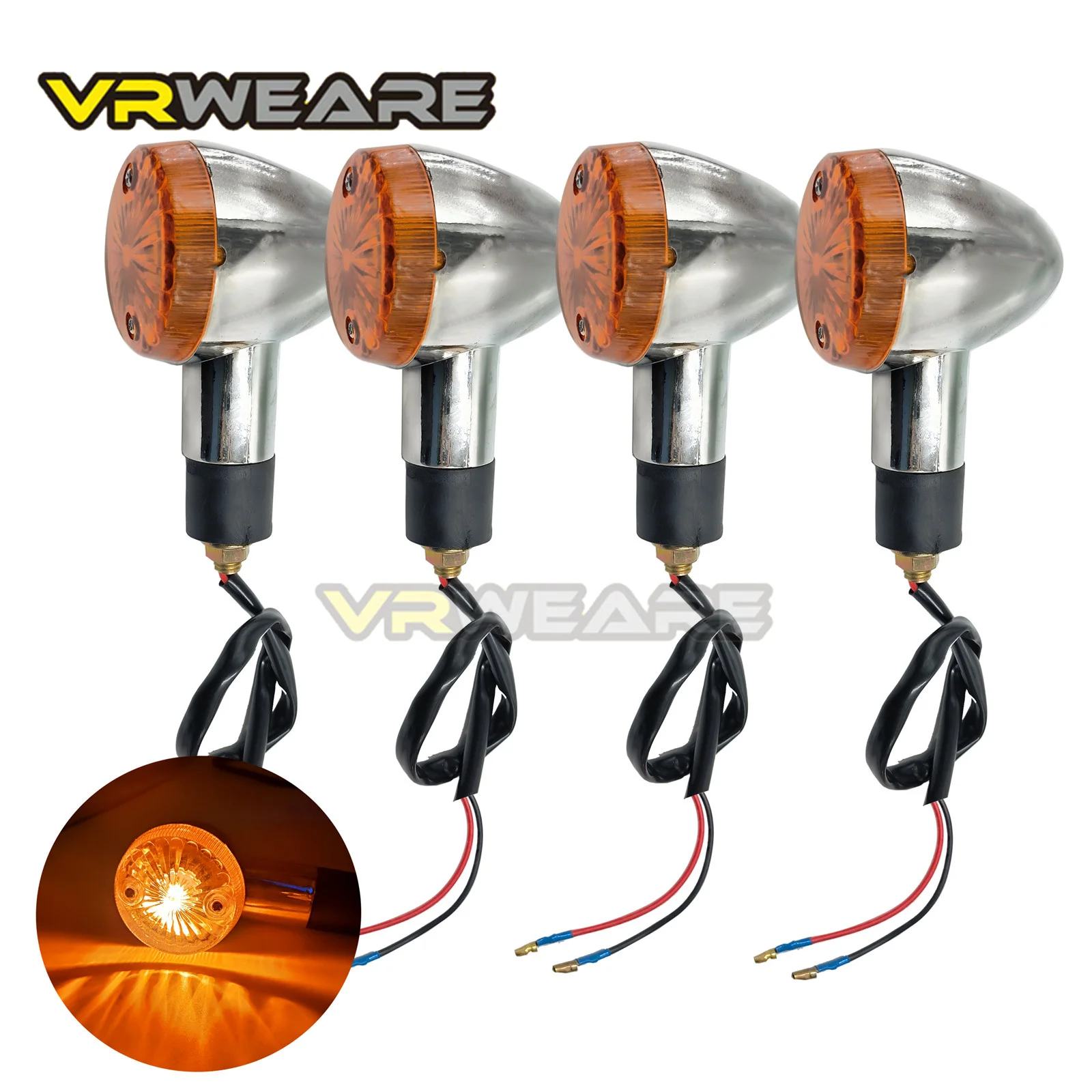 Motorcycle Turn Signals Lights  For Honda Shadow Aero For Kawasaki Vulcan VN800 900 1500 1600 1700 2000Custom Honda VTX1300 C R