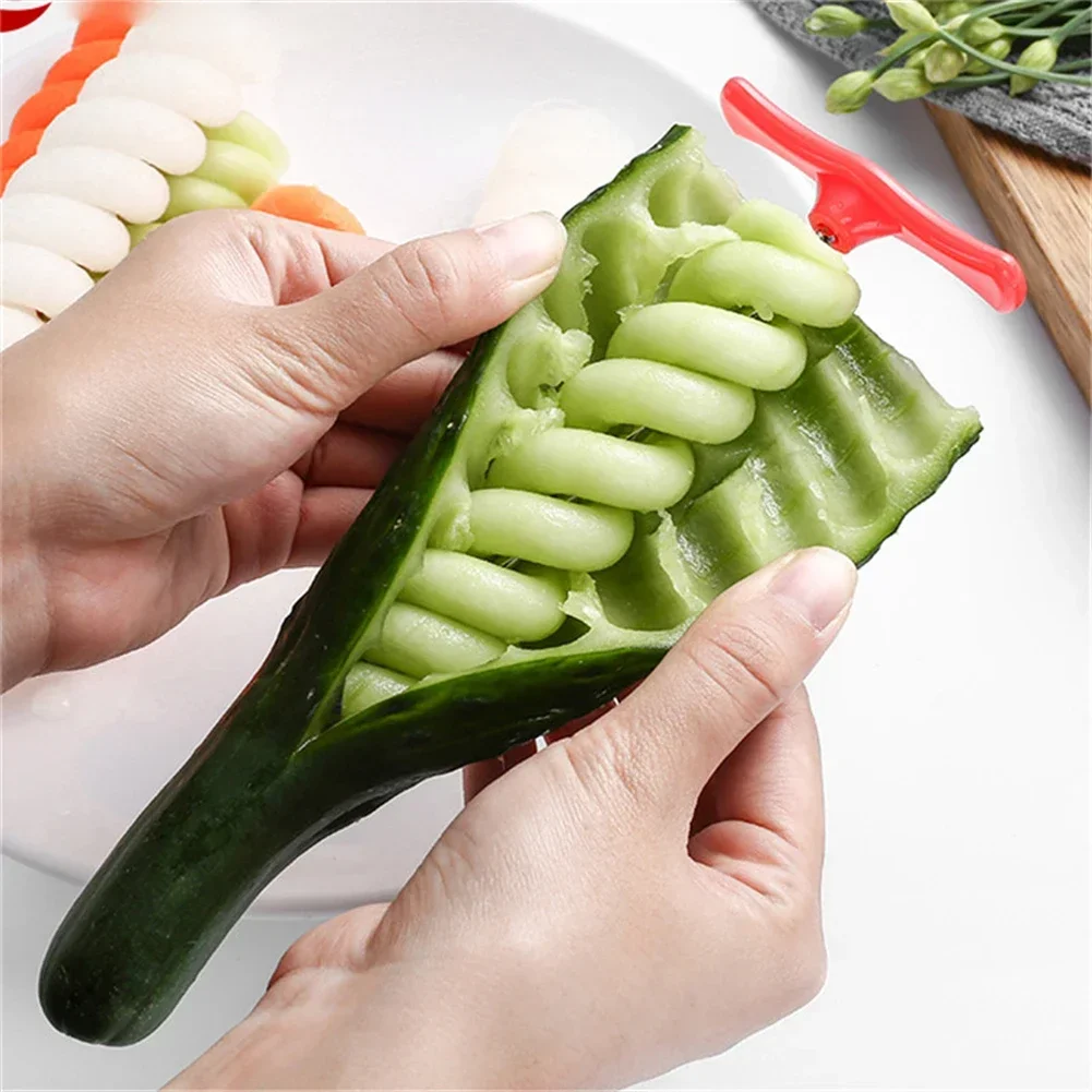 Potato Carrot Cucumber Spiral Vegetable Cutter Slicer Manual Roller French Fry Cutter Making Twist Shredder Grater Kitchen Tools