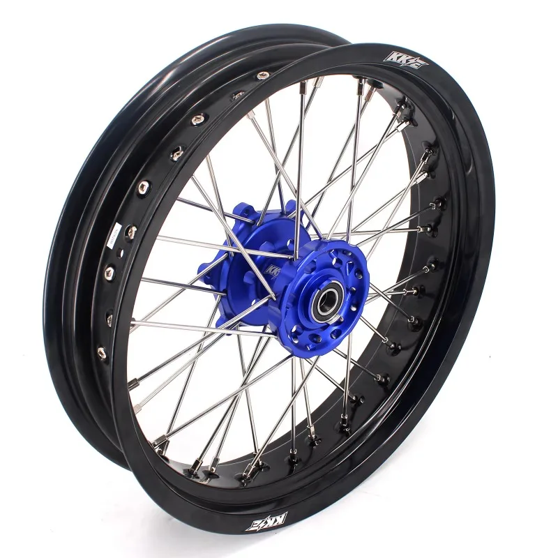 

【2025】 Мотоцикл Supermoto Cush Drive Wheels, набор дисков, подходит для YAMAHA WR250F 2001-2019 WR450F 2003-2018, синяя ступица, черный обод