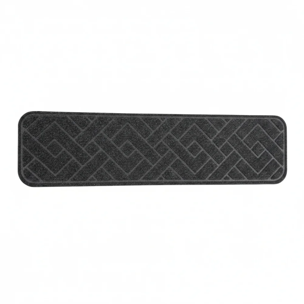 1pc Trendy 8x30 Inch Stair Treads Self-adhesive Non-Slip Stair Runner Washable TPR Backing Stair Runner Rugs for Most Steps