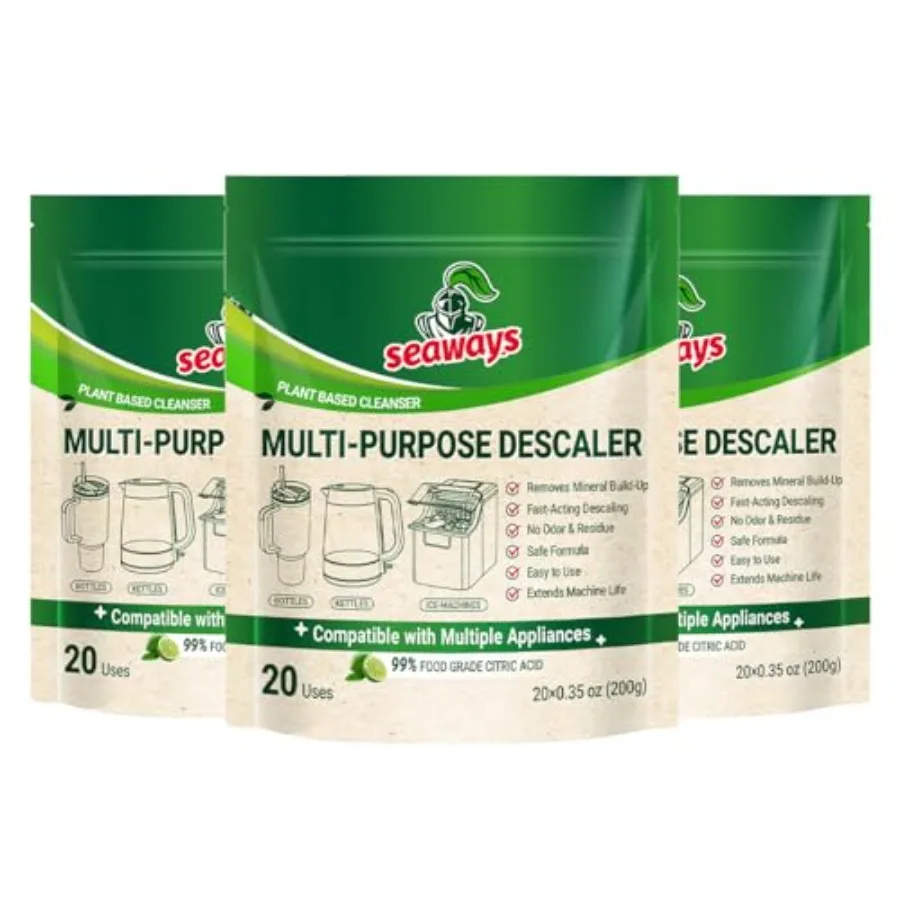 

Seaways Multi-Purpose Descaler and Cleaner Powder 60-Uses for Ice Maker Machine, Kettle, Tumbler, Bottles, Coffee Machine, Fauc