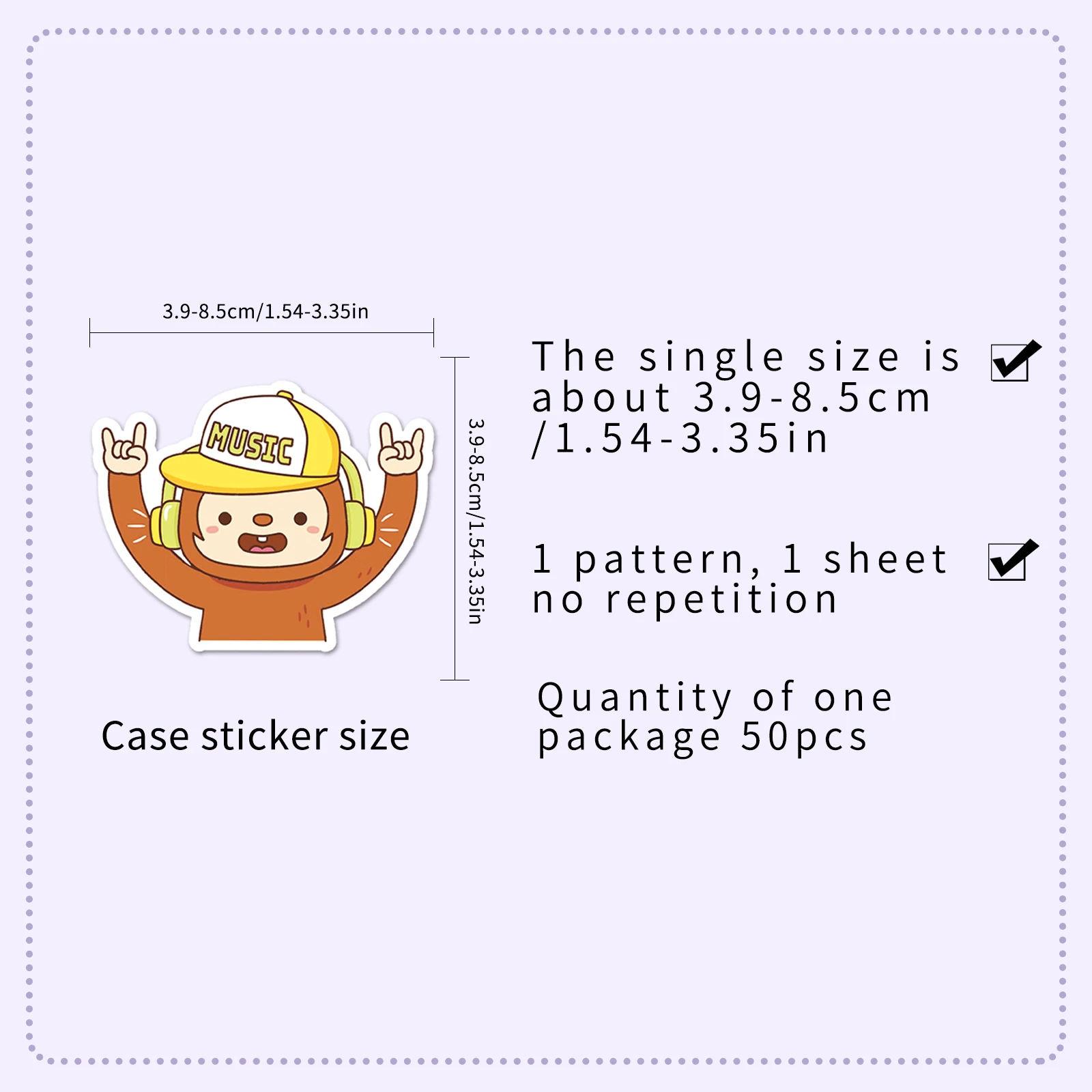 50Pcs Little Monkey Series Cartoon Cute Waterproof Sticker Skateboarding Snowboard Retro Vinyl Sticker