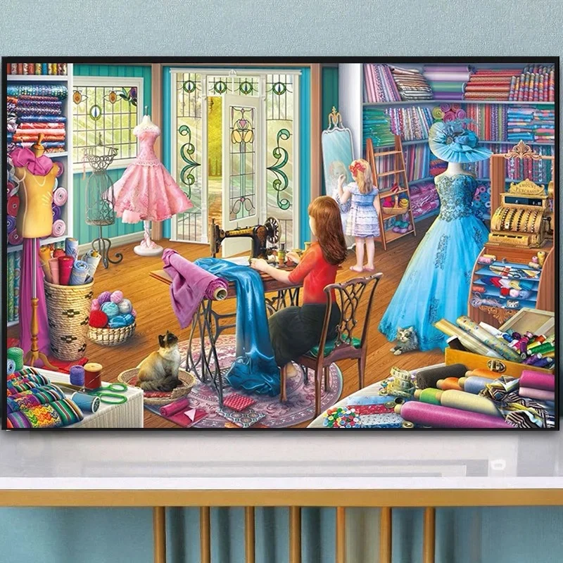 

Handmade Cross Stitch Embroidery 2026 New Diamond Painting High-End Feeling Cotton Fabric Modern Simple Style Restaurant Use