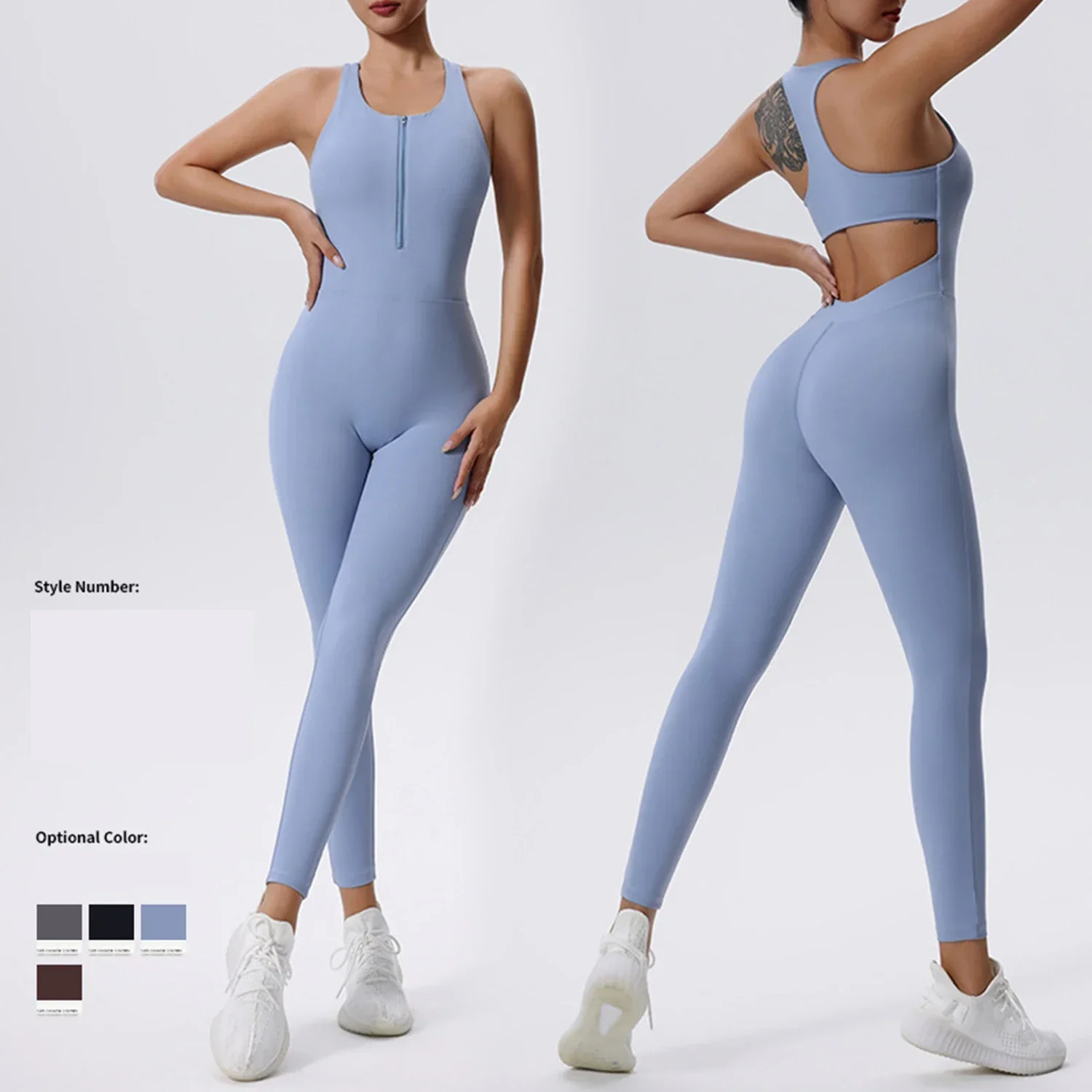Yoga Set Jumpsuit Women Full Seasons Casual Fitness Sporty Playsuit Sleeveless Slim Activewear All in One Jumpsuit Clothing Lady
