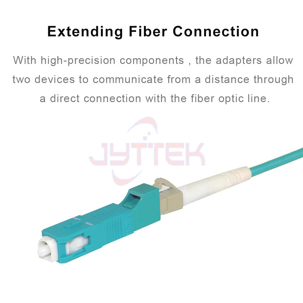 다중 모드 LC to SC 어댑터, OM3 50/125 LC/UPC 암-SC/UPC 수 심플렉스 하이브리드 광섬유 어댑터 커넥터, 2 개