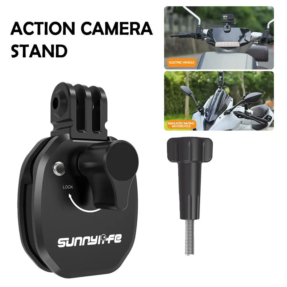 Sports Camera Bracket Sunnylife Windshield Clamp Action4/GO3S Rotation Stab 360 Super Bracket Motorcycle Alloy Aluminum ​​D X8X1