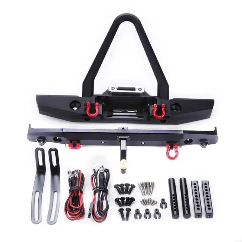 

Aluminum Alloy Metal Front Rear Bumper Set for TRX4RC SCX10 1/10 Remote Car E65D