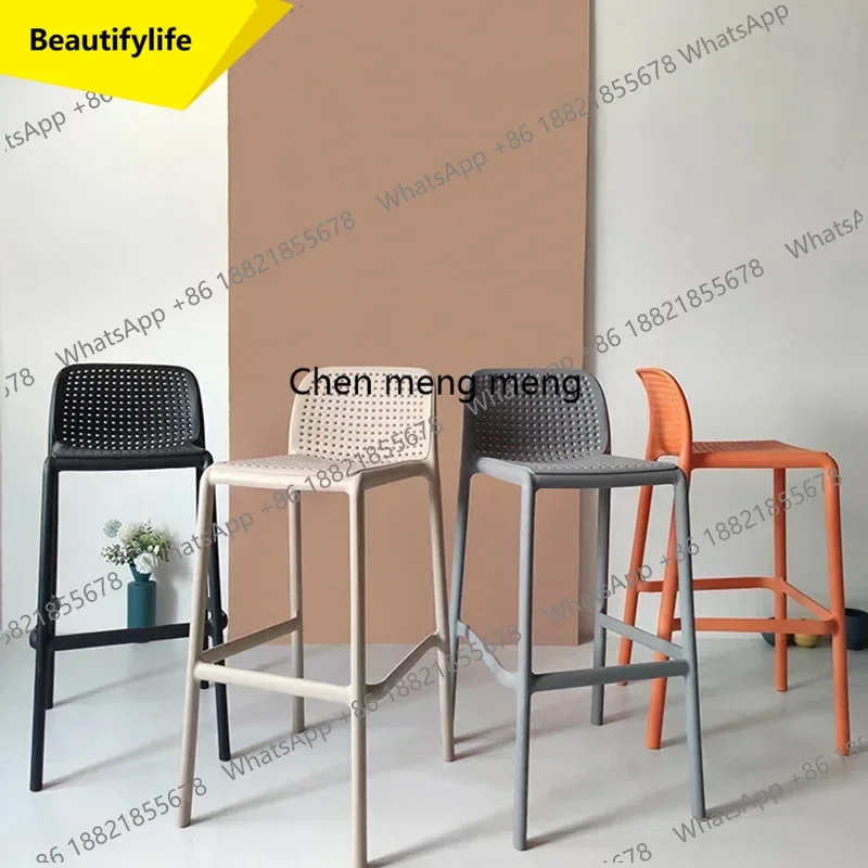 X188 Accent Counter Bar Stools Living Room Plastic Modern Throne Reception Desks Barstools Bedroom Bancos De Bar Trendy Furnitur