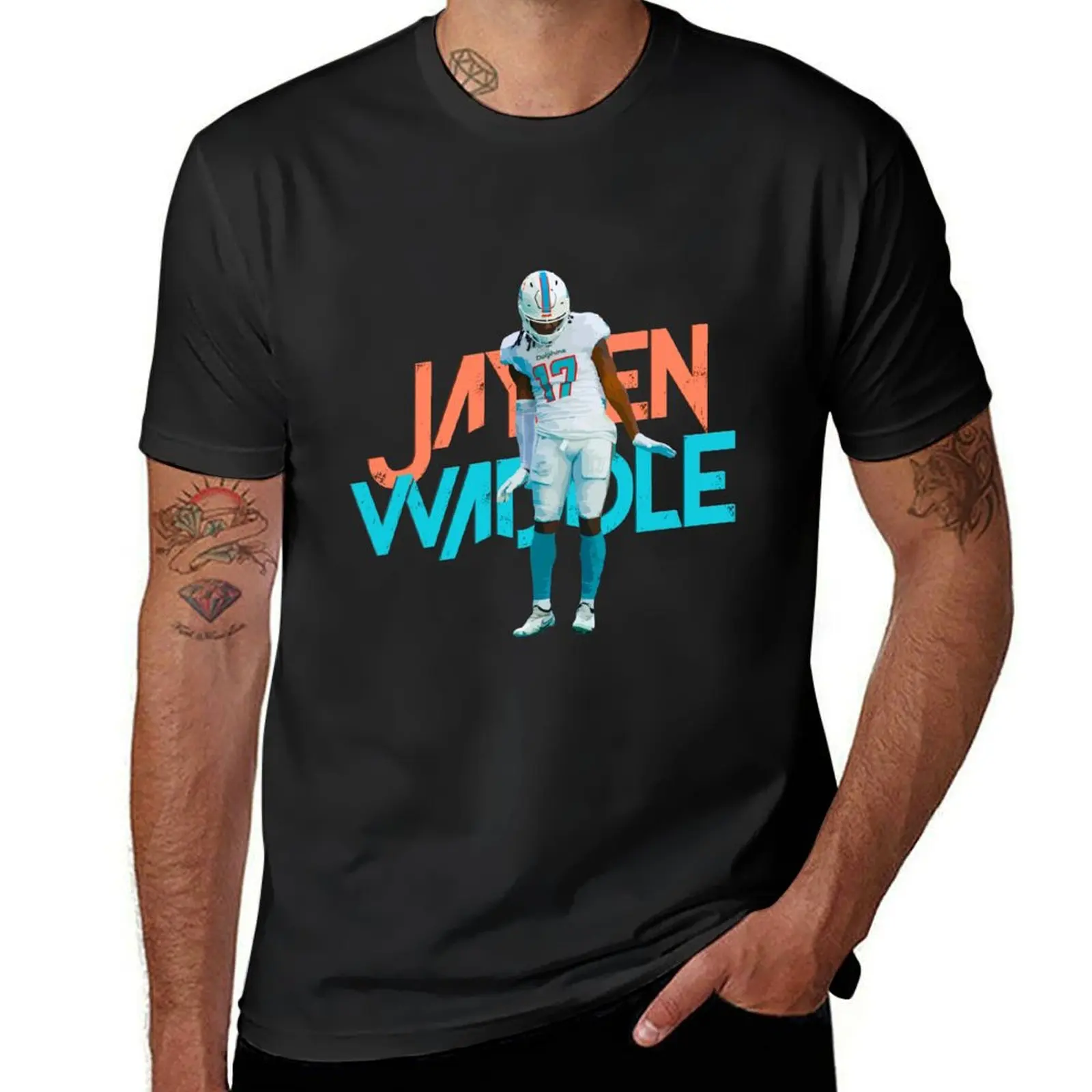 Jaylen Waddle T-Shirt vintage clothes sweat customs design your own sports fans t shirts for men cotton