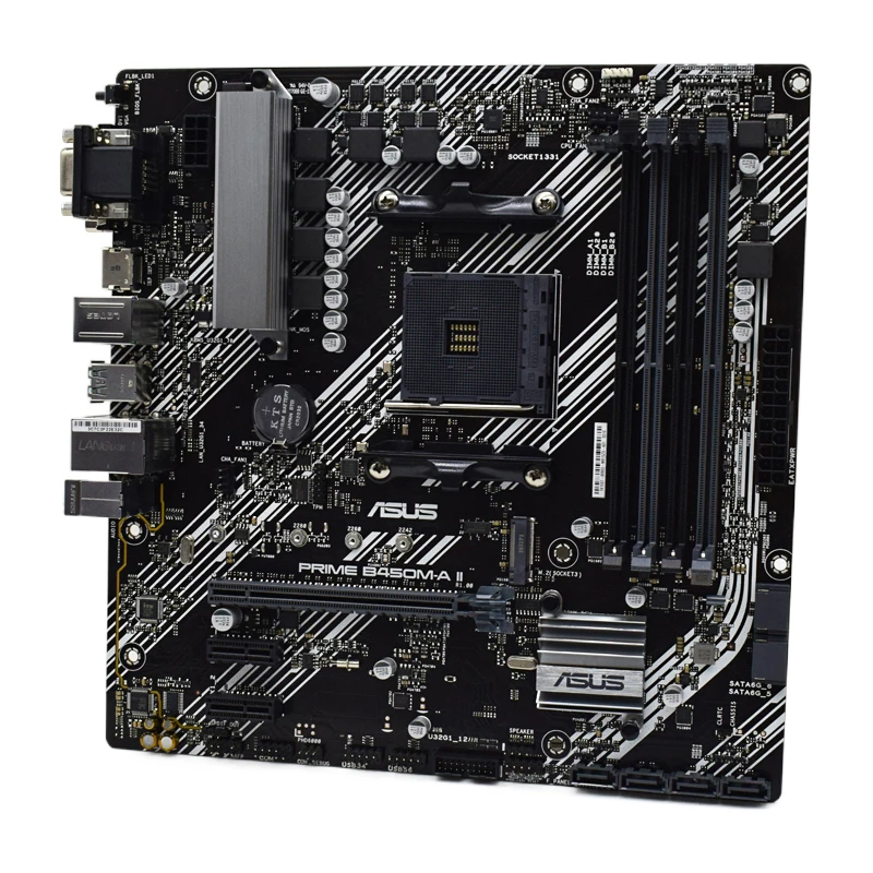 ASUS PRIME B450M-A II Motherboard AMD B450 Socket AM4 support Ryzen 5 5600 3 3200GE 5 2600  7 2700E cpu DDR4 128GB Micro ATX