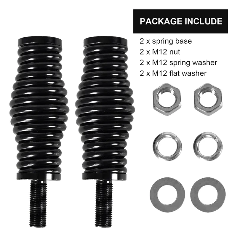 2PCS M12 Heavy-Duty Antenna Spring Mount 1/2 Inch Spring Mount CB Antenna Spring Mount for Trucks Car RZR UTV Can Am ATV